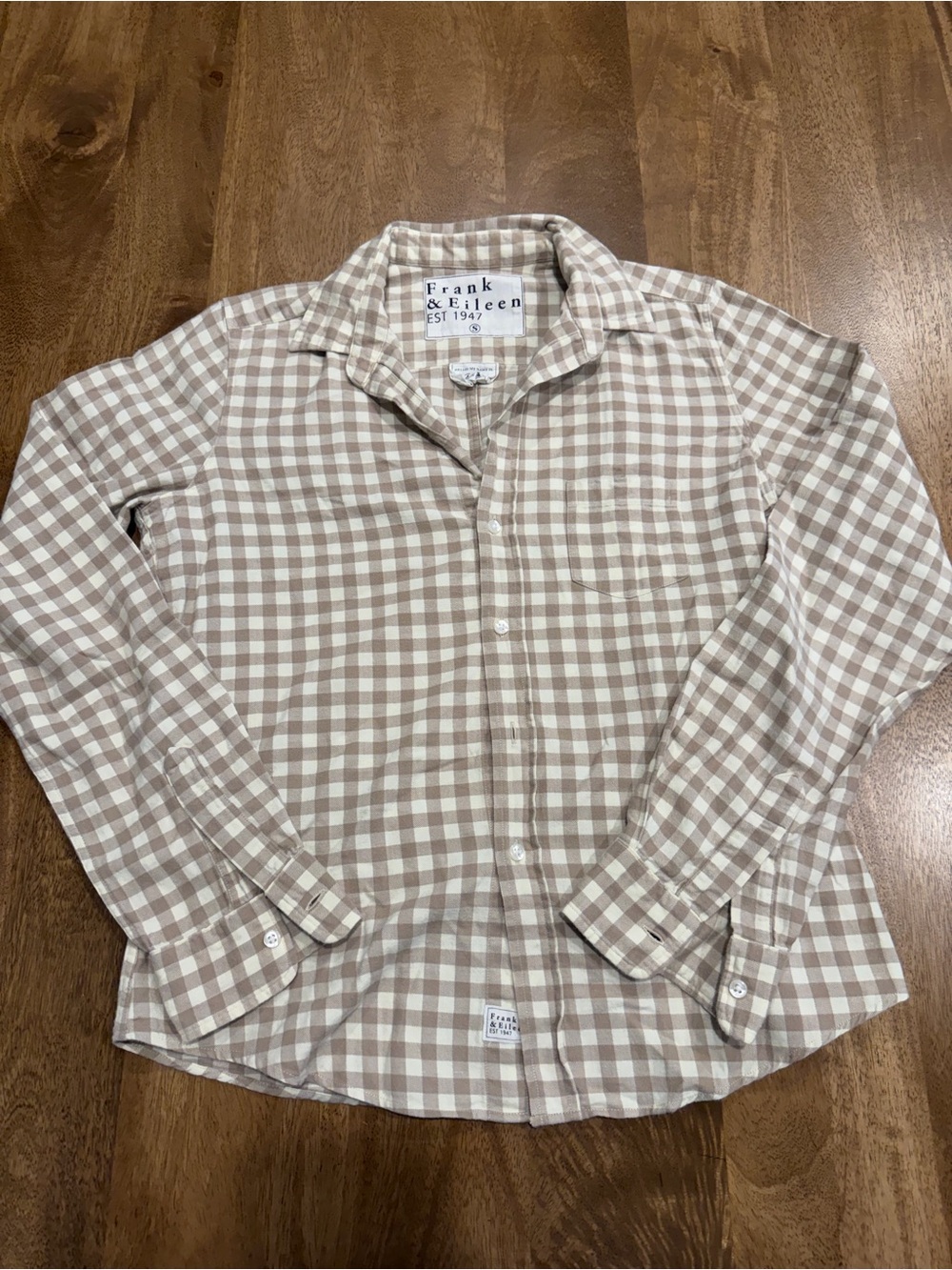 Frank & Eileen Beige Check Button-Down Shirt